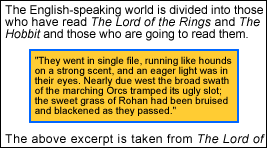 An image of a paragraph with a yellow background and a blue border. The paragraph is separated from the flow of text by spacing above and to the sides.