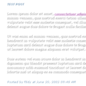 Text that is not readable because it is small and fuzzy as seen by someone with bad vision.